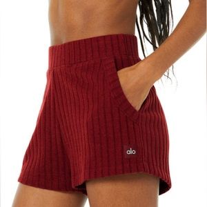 Alo Yoga Ribbed Shorts - Cranberry - Like New!